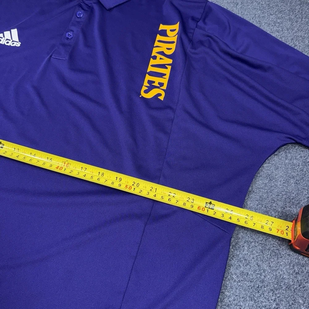 Adidas ECU Pirates Polo Shirt Purple Climalite 2XL East Carolina University